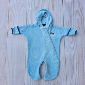 Patagonia Synchilla Bunting Fleece Baby Infant 3 Months One Piece Blue